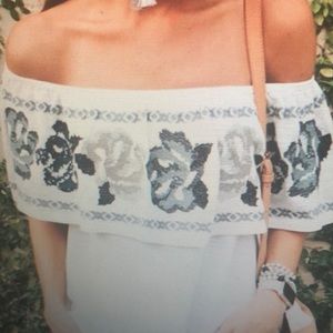 Off the shoulder white dress